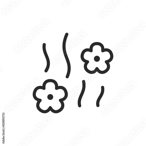 Flower scent, linear style icon. Pleasant smell. Fragrance. Editable stroke width