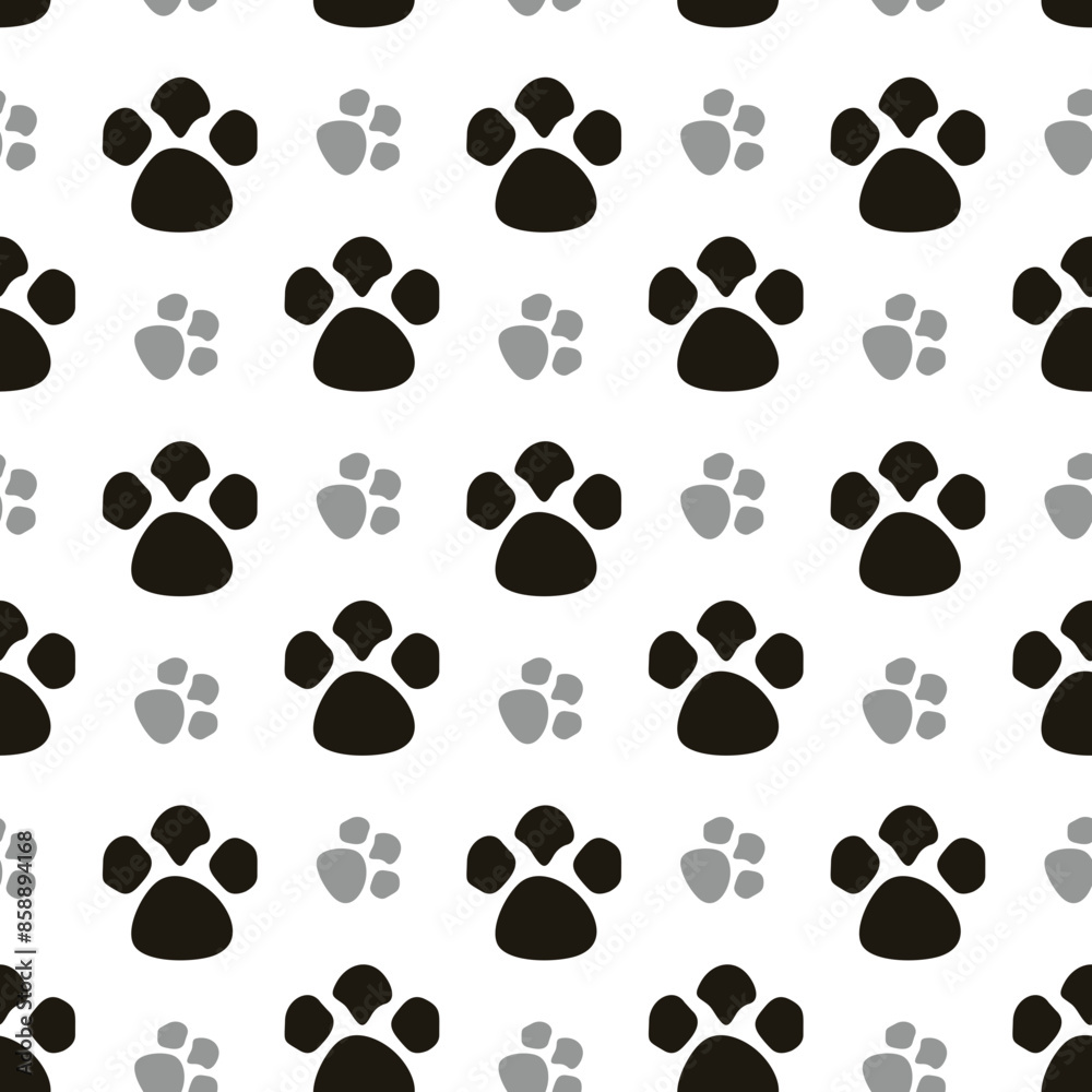 Fototapeta premium Cat Footprints Pattern Background