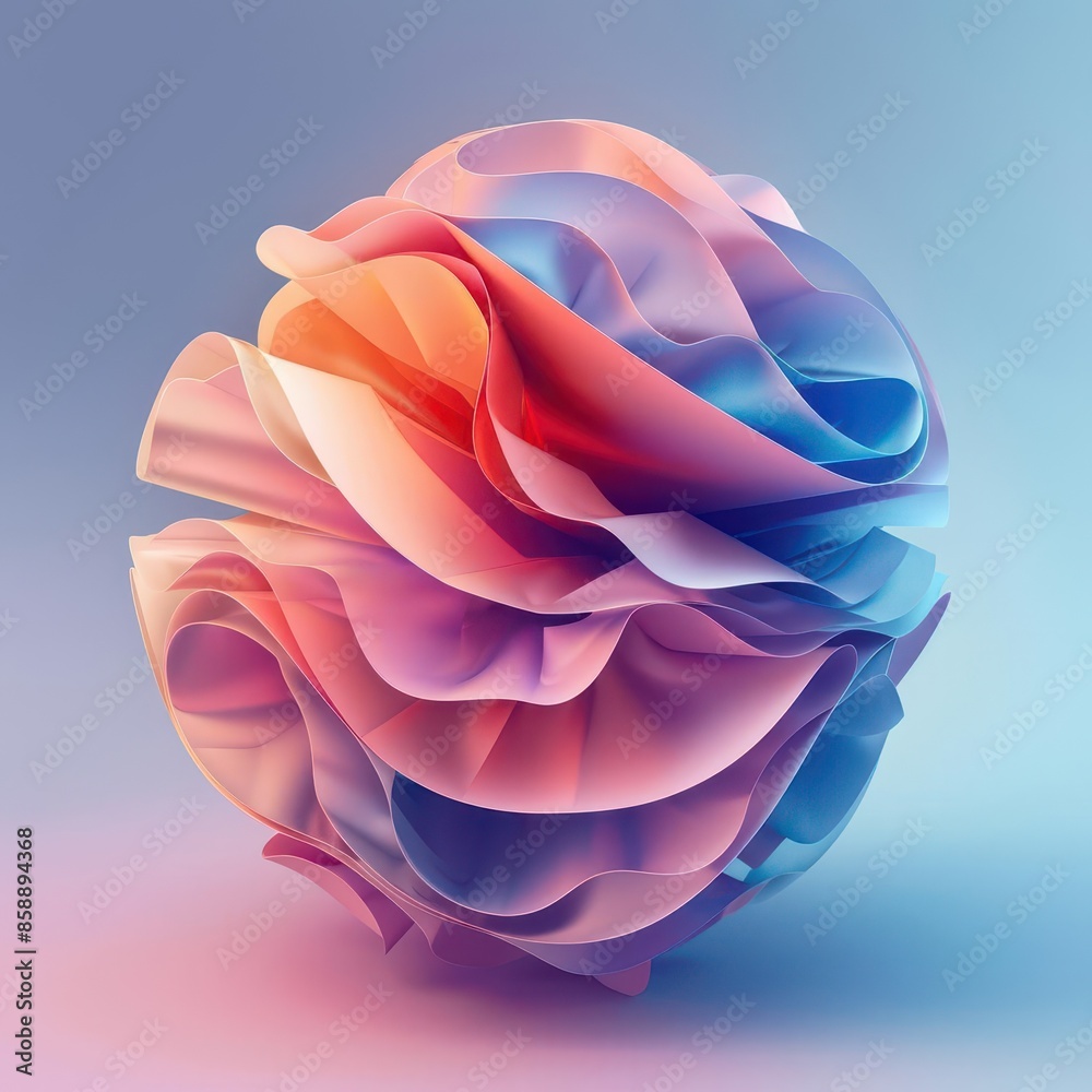 Paper ball design with a futuristic twist and soft gradient background, ideal for modern tech updates. Paper ball design with a futuristic twist and soft gradient background, ideal for modern tech updates.