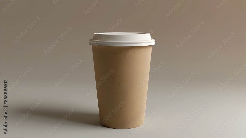Disposable Paper Coffee Cup with Lid on Desk Disposable Paper Coffee Cup with Lid on Desk