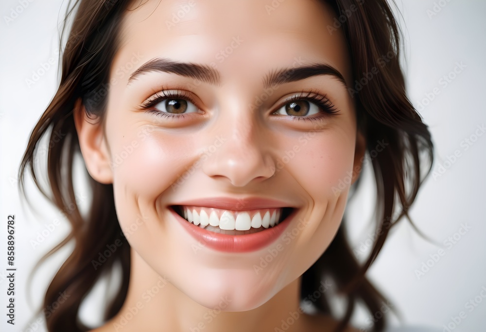 Positive smiling woman on clean background Positive smiling woman on clean background