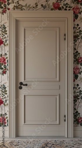 Closet door on a blank wall, minimal, simple lens, weird science themed wallp...
