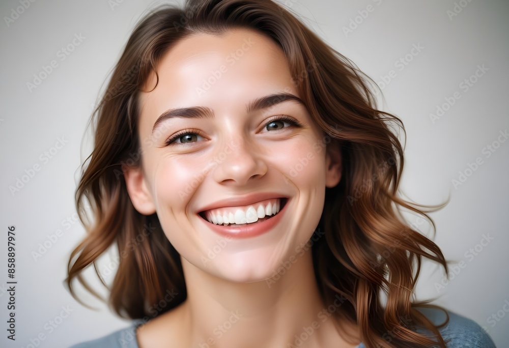 Positive smiling woman on clean background Positive smiling woman on clean background