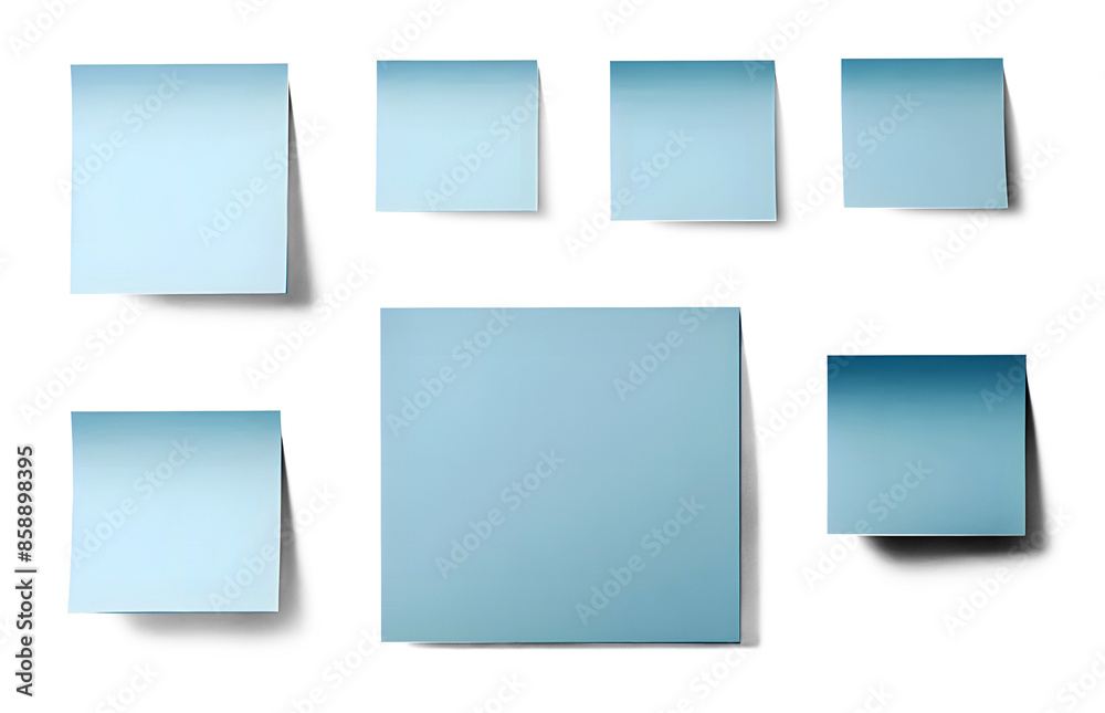 Isolated picture of a blue post-it note on a wall transparent background png Isolated picture of a blue post-it note on a wall transparent background png