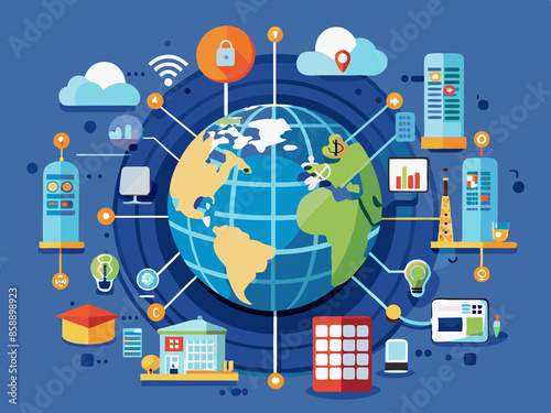Digital network infrastructure spanning the globe