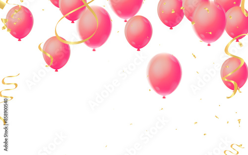 Happy Birthday typography vector design for greeting cards and poster with balloon, confetti, design template for birthday celebration.