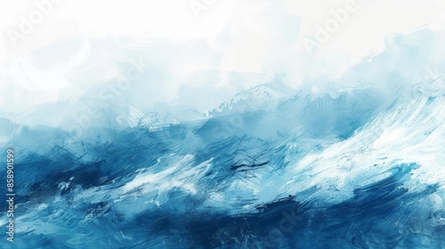 Calming Abstract Blue Waves Flowing Softly