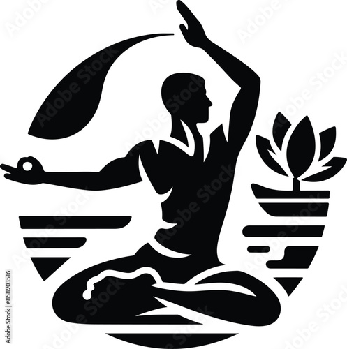 A man doing yoga illustration