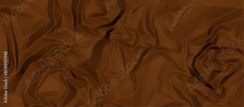 Dark brown craft wrinkly paper crumpled texture.