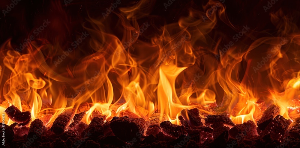 Blazing Fire in a Fireplace Blazing Fire in a Fireplace