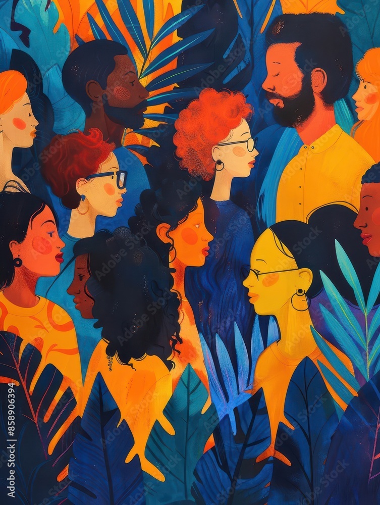 Authentic representation of diverse individuals in a soft-colored modern environment, perfect for social media engagement. Authentic representation of diverse individuals in a soft-colored modern environment, perfect for social media engagement.
