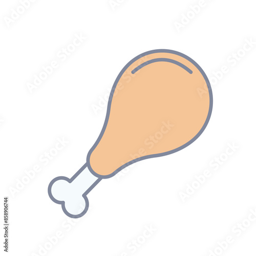 Chicken leg vector icon