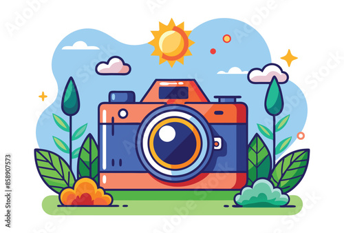 flat design of the camera illustration