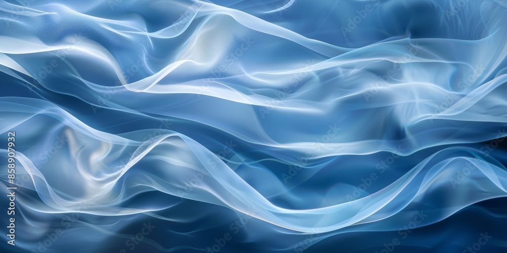 Calming Abstract Blue Waves Flowing Softly Calming Abstract Blue Waves Flowing Softly