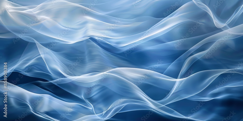Calming Abstract Blue Waves Flowing Softly Calming Abstract Blue Waves Flowing Softly