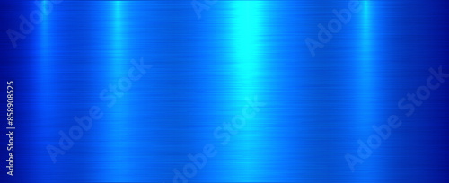 Blue brushed metal texture background, shiny lustrous metallic 3d background.