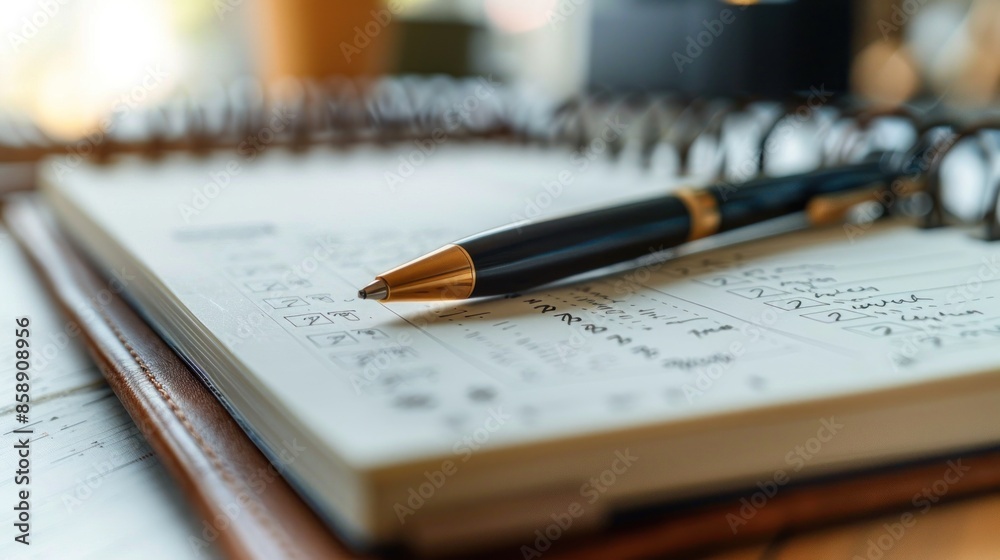 A close-up of a daily planner with a to-do list and goals for the day. The neat and organized layout emphasizes the importance of breaking down larger goals into manageable tasks and staying focused A close-up of a daily planner with a to-do list and goals for the day. The neat and organized layout emphasizes the importance of breaking down larger goals into manageable tasks and staying focused
