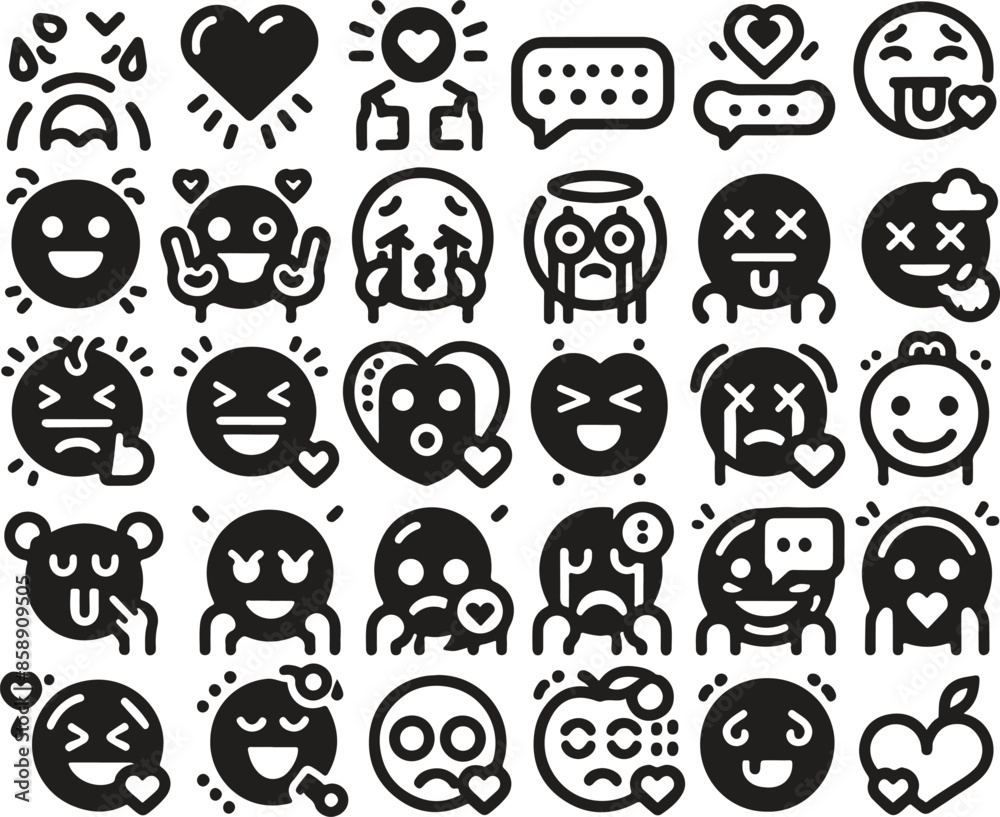 Obraz premium icons of emoji