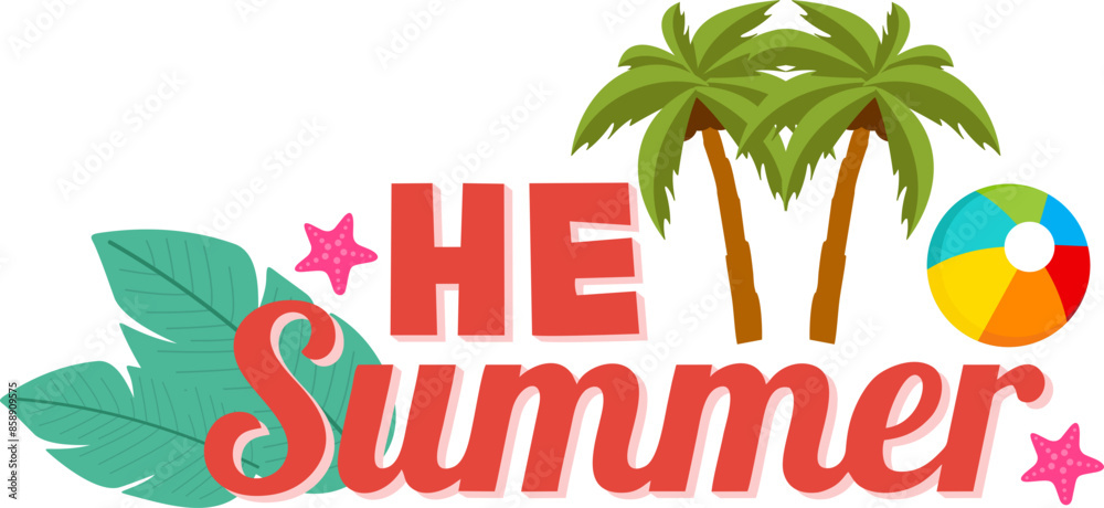 Summer Beach Lettering Typography