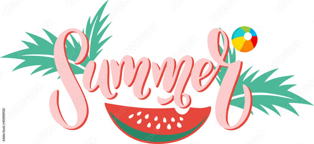 Obraz premium Summer Beach Lettering Typography