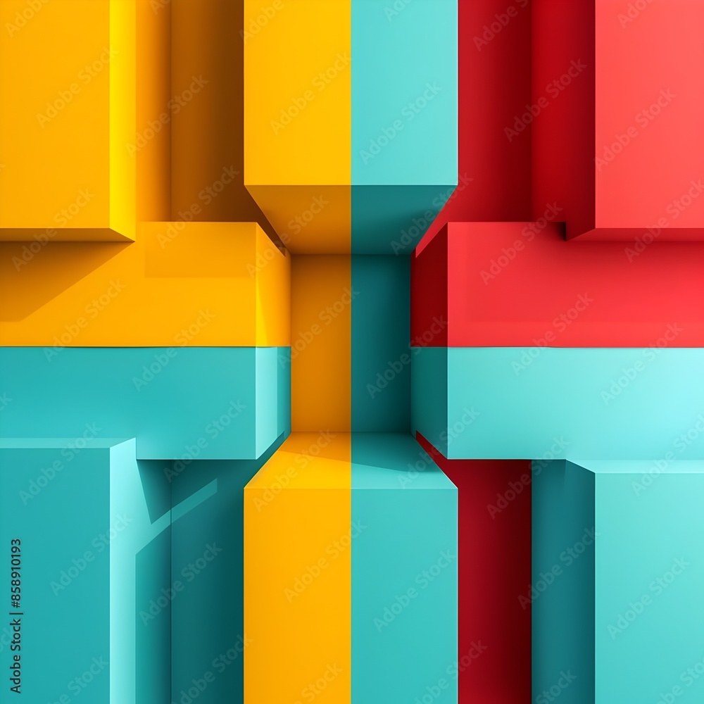 Vibrant Abstract Architectural Design with Sleek 3D Render and Split-Complementary Color Scheme Vibrant Abstract Architectural Design with Sleek 3D Render and Split-Complementary Color Scheme