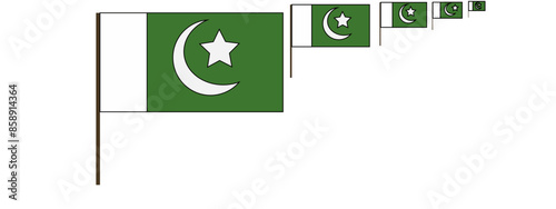 Pakistani flag artwork, National symbol art, 
Pakistan country flag Vector design,
National pride pakistani flag, Flag of pakistan representation,Green flag,pakistani flag design, Country unity flag