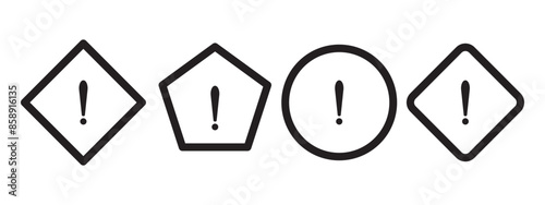 Triangular warning symbols with Exclamation mark.