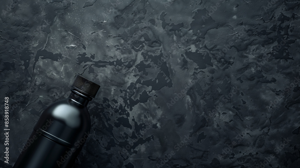 A textured bottle mockup on a dark background A textured bottle mockup on a dark background