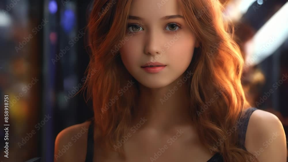young confident beautiful girl in summer clothes looking at camera young confident beautiful girl in summer clothes looking at camera
