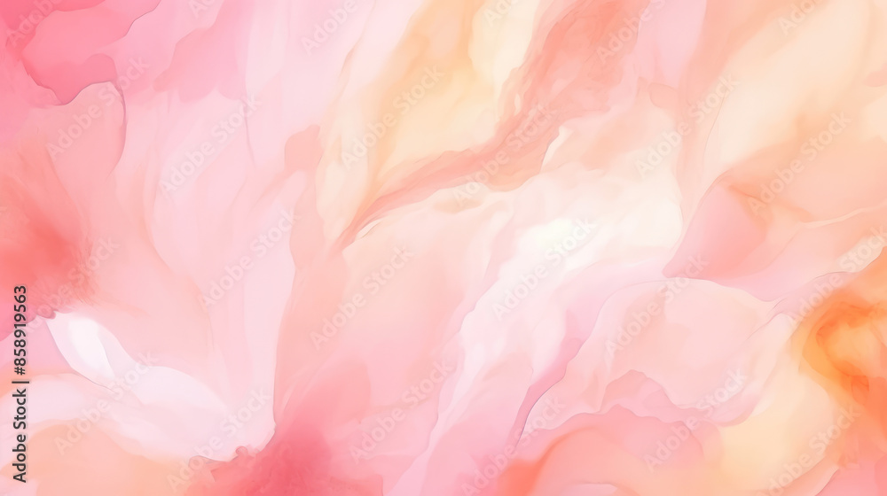 Abstract watercolor paint background illustration - Soft pastel pink yellow color with liquid fluid marbled paper texture banner texture, Generative AI Abstract watercolor paint background illustration - Soft pastel pink yellow color with liquid fluid marbled paper texture banner texture, Generative AI
