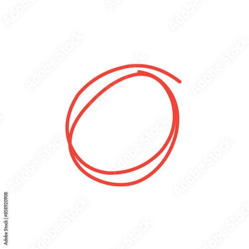 hand drawn red oval