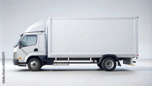 white truck delivery mockup