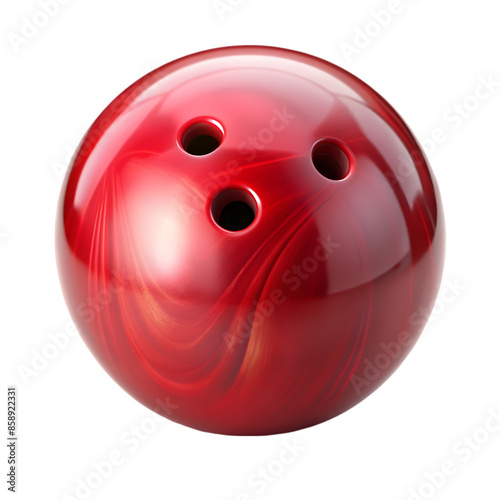 Red bowling ball isolated on transparent background photo