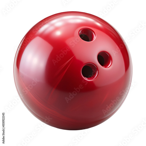 Red bowling ball isolated on transparent background