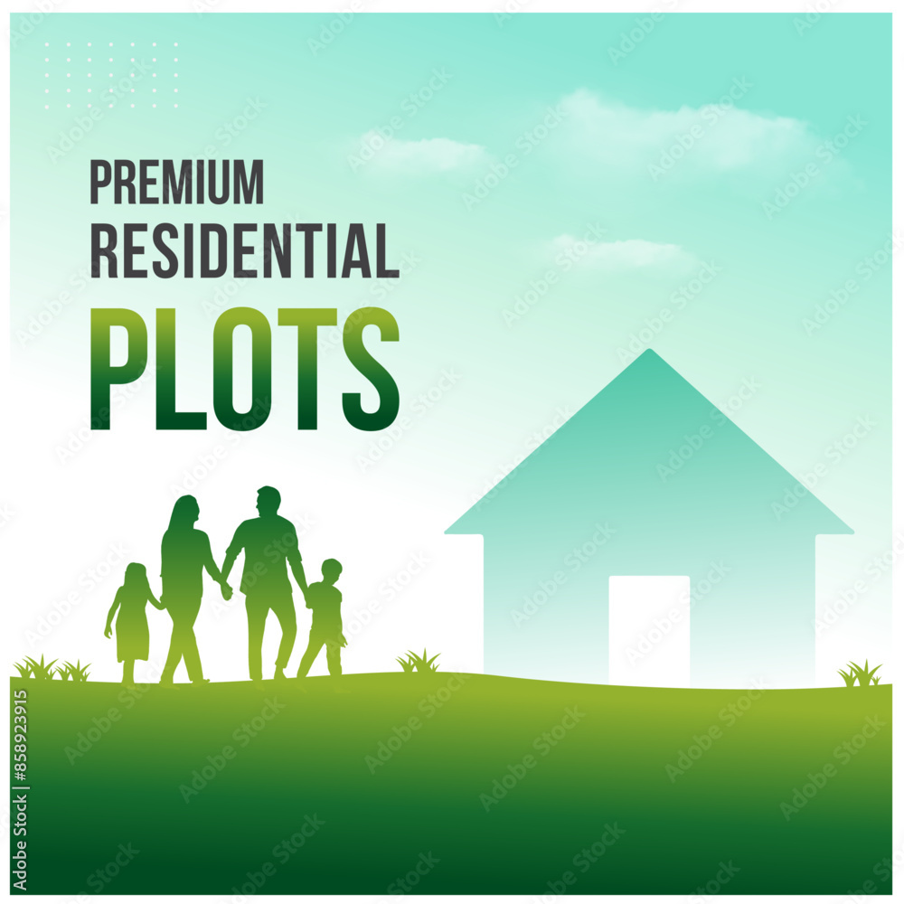 Residential Plots for sale, Real estate, Home, Housing Concept. Social Media Post Vector Design Template Residential Plots for sale, Real estate, Home, Housing Concept. Social Media Post Vector Design Template