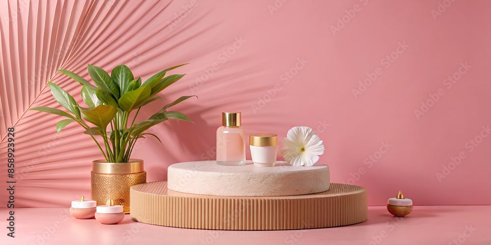 podium for presentation or display on a pink background. 3 d illustration podium for presentation or display on a pink background. 3 d illustration