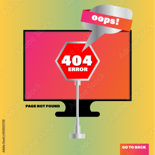 oops! 404 paper not found design blackground colorful computer 404