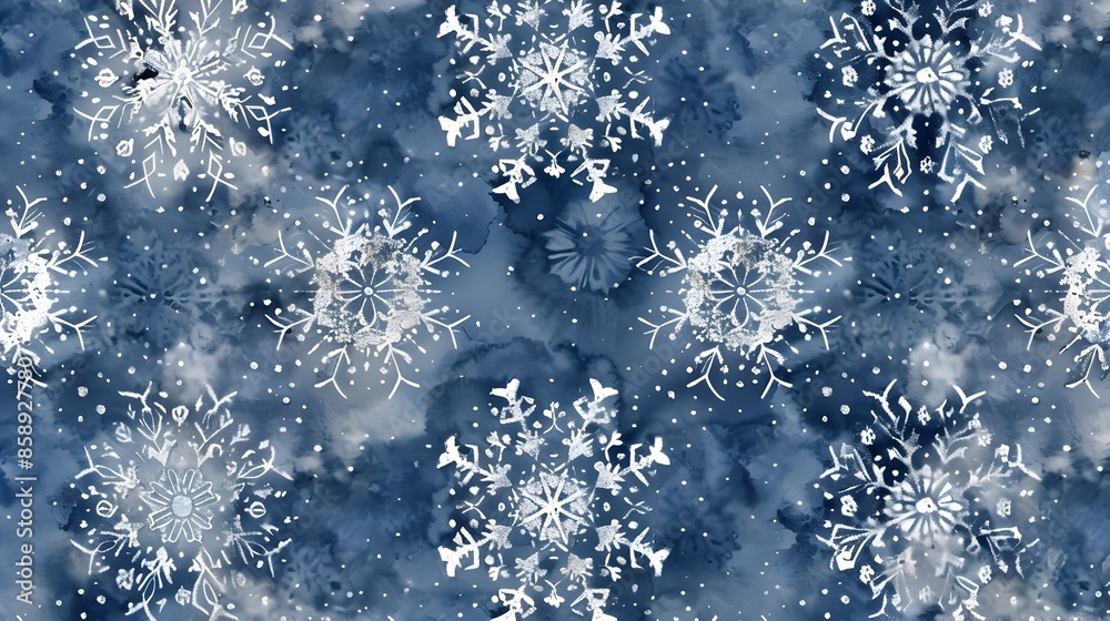 Shimmering Snowflakes in Elegant Winter Wonderland Background Shimmering Snowflakes in Elegant Winter Wonderland Background