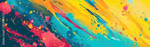 Colorful Abstract Pop Art Style Brush Stroke Pattern © gen_pick