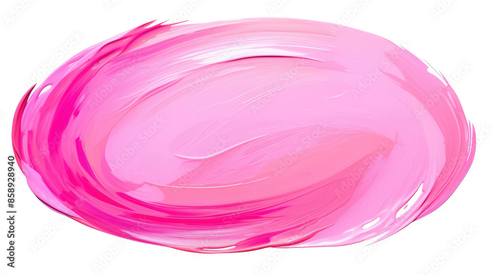 Art painting banner illustration - Pink oil or acrylic color paint brushstroke in the shape of a ellipse, isolated on white background, Generative AI Art painting banner illustration - Pink oil or acrylic color paint brushstroke in the shape of a ellipse, isolated on white background, Generative AI