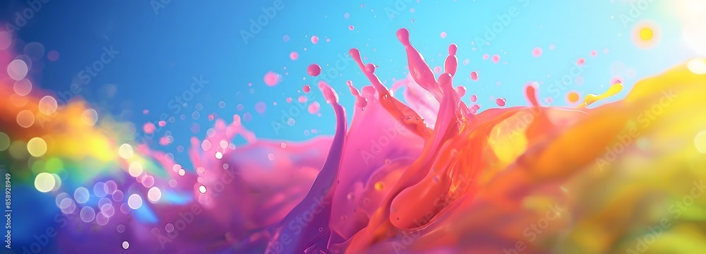 1. Embark on a magical and whimsical journey through an enchanting rainbow splash set against a cute and colorful abstract background, where vibrant hues blend seamlessly to create a joyful and 1. Embark on a magical and whimsical journey through an enchanting rainbow splash set against a cute and colorful abstract background, where vibrant hues blend seamlessly to create a joyful and