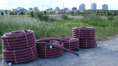 PVC pipes for the construction of homes in a developable area.