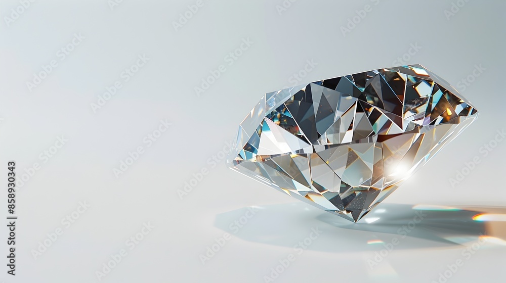 Mesmerizing Diamond with Sparkling Brilliance on Pristine White Background for Luxury Design Mesmerizing Diamond with Sparkling Brilliance on Pristine White Background for Luxury Design