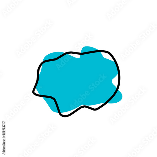 Organic blob shape abstract blue