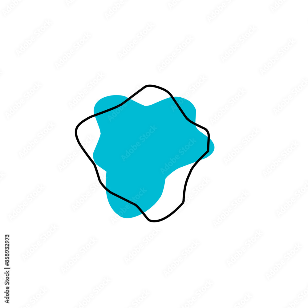 Organic blob shape abstract blue Organic blob shape abstract blue