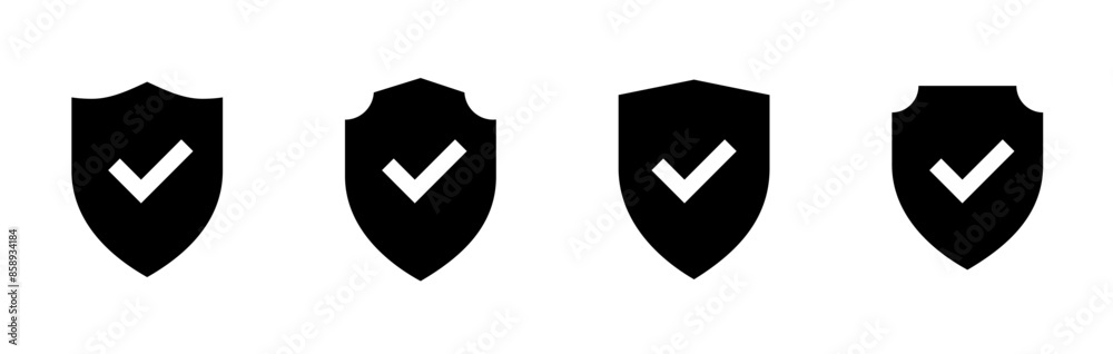 Shield icon set. Protect shield security line icons. Design elements for concept of safety and protection. Vector illustration Shield icon set. Protect shield security line icons. Design elements for concept of safety and protection. Vector illustration
