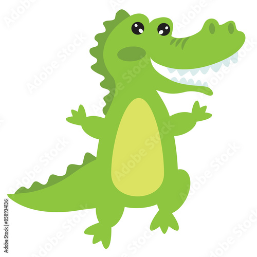 Happy dancing crocodile  vector cartoon illustration