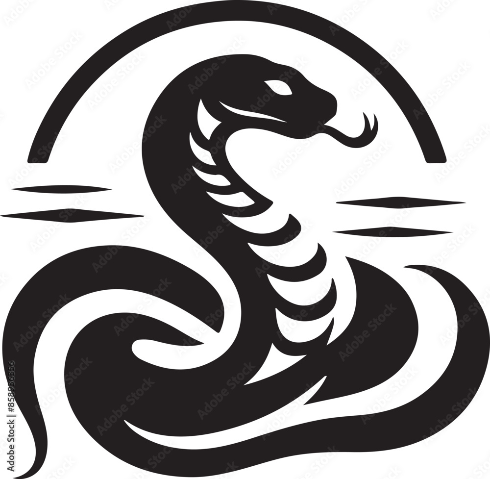 Snake tattoo design silhouette vector art work EPS file