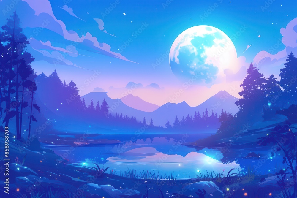 Enchanted Forest Under a Full Moon Enchanted Forest Under a Full Moon