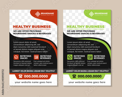 Healthy Business roll up banner design, Standee nourshing snacks and beverages poster, Fast Food digital template, Vector illustration with black background, Delicious Food Restaurant X Banner